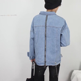 ÁO KHOÁC JEAN ZIP KHOÁ LƯNG