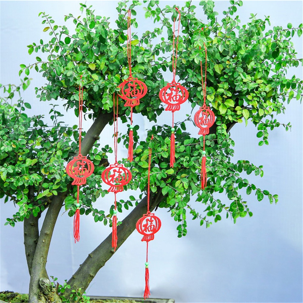 Bộ 6 mặt dây chuyền nhỏ xinh trang trí cây cảnh/năm mới