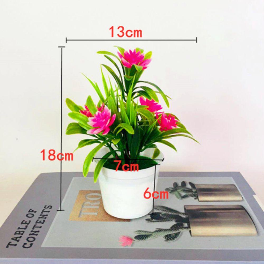 Chậu Hoa Giả Màu Sắc Đỏ Dùng Trang Trí Văn Phòng / Tiệc Cưới