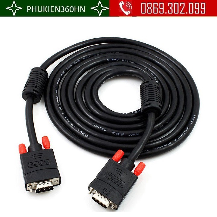 Cáp VGA 2 đầu đực 20m Unitek Y-C508A