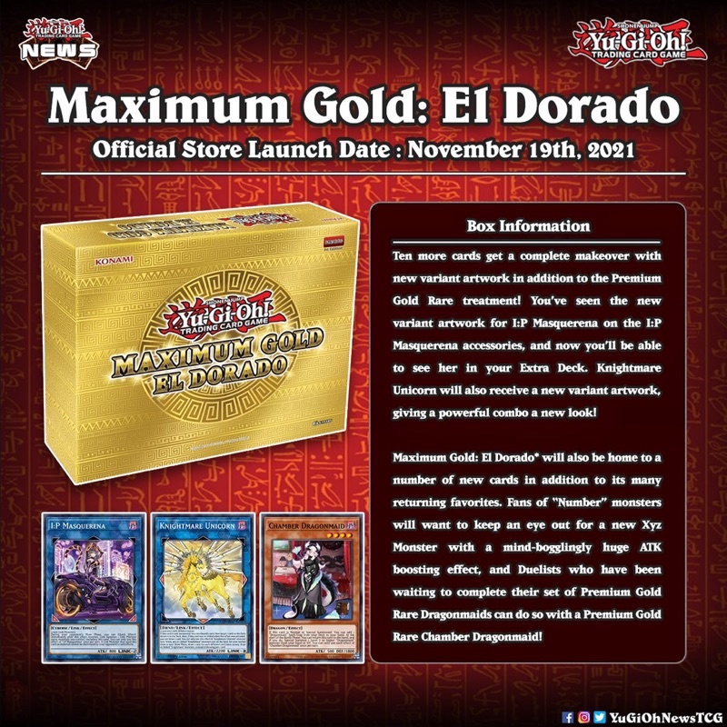 Hộp bài YugiOh chính hãng konami - Maximum gold El Dorado - 1st Edition