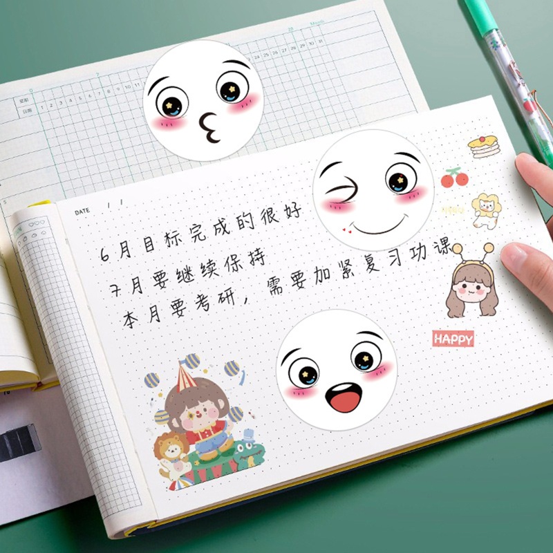 Set 500 Nhãn Dán Họa Tiết Hoạt Hình Dễ Thương Trang Trí Túi Quà