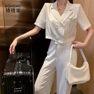 Set Áo Khoác Vest + Quần Short Lưng Cao Ống Rộng Thời Trang Cho Nữ