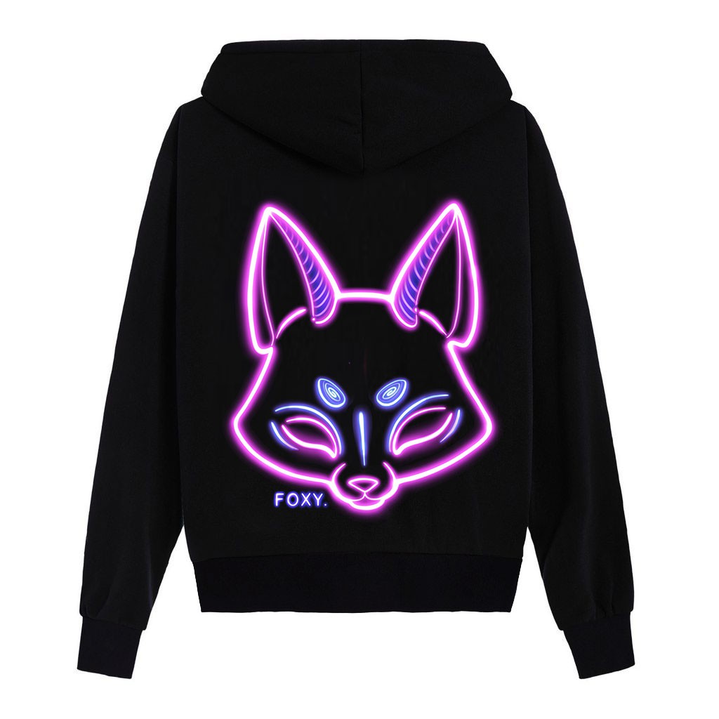 ÁO KHOÁC NỈ HOODIE STREET FOX FOXY ĐEN HD08