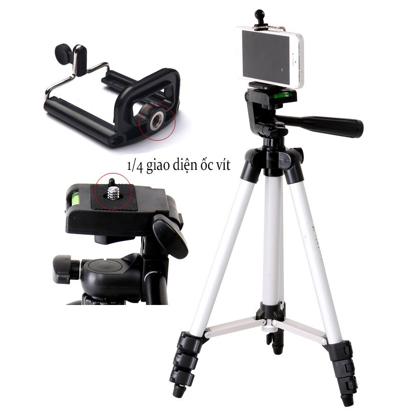 Bộ gậy chụp ảnh 3 chân Tripod TF-3110A - Bộ giá đỡ điện thoại máy ảnh 3 chân tripod