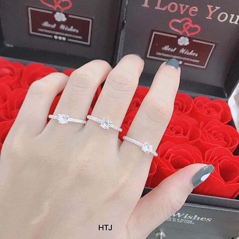 NHẪN BẠC NỮ MẶT ĐÁ CAO CẤP