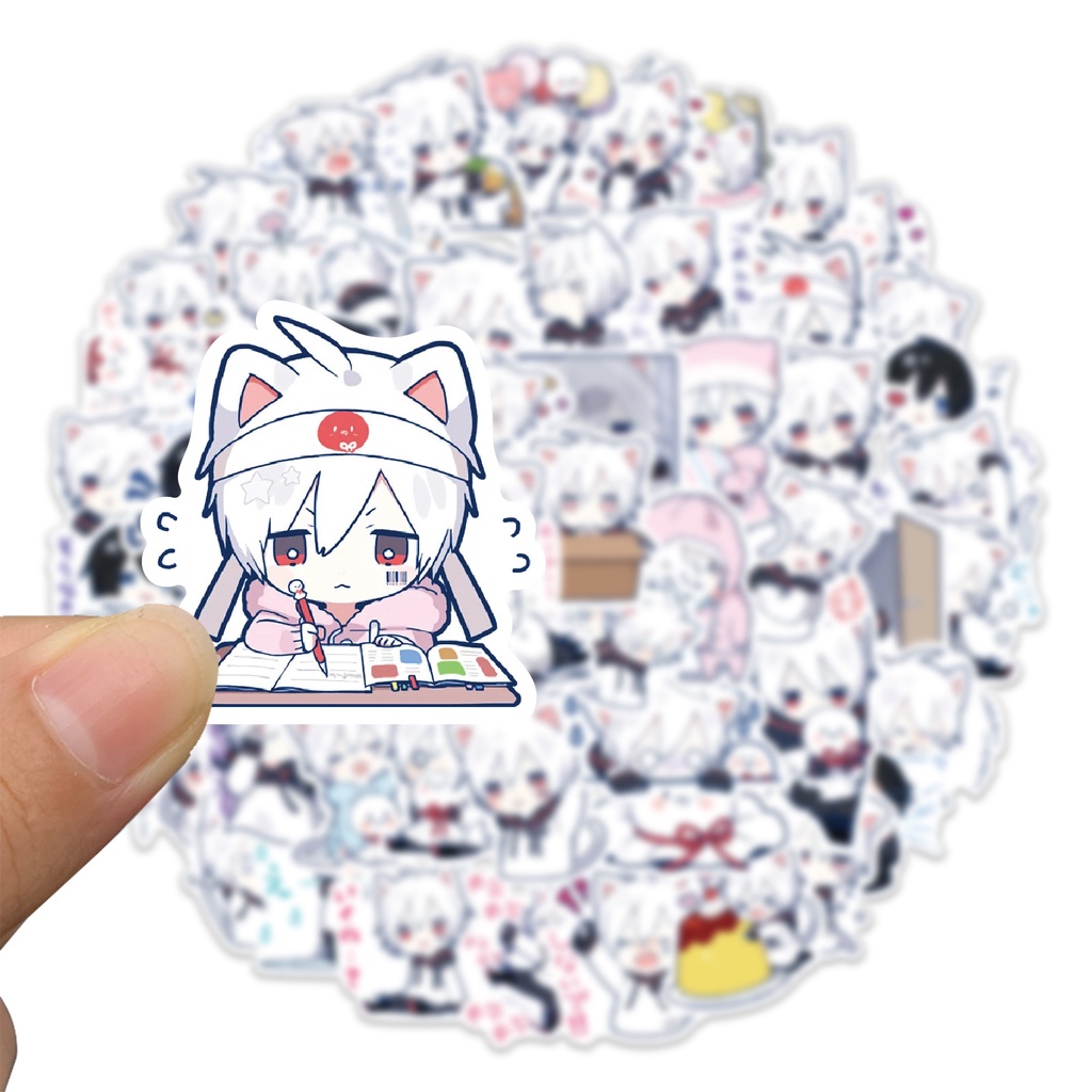 Bộ 65 Miếng Dán Hình Cậu Bé Shota Dễ Thương Dùng Trang Trí Vali/Laptop/Điện Thoại