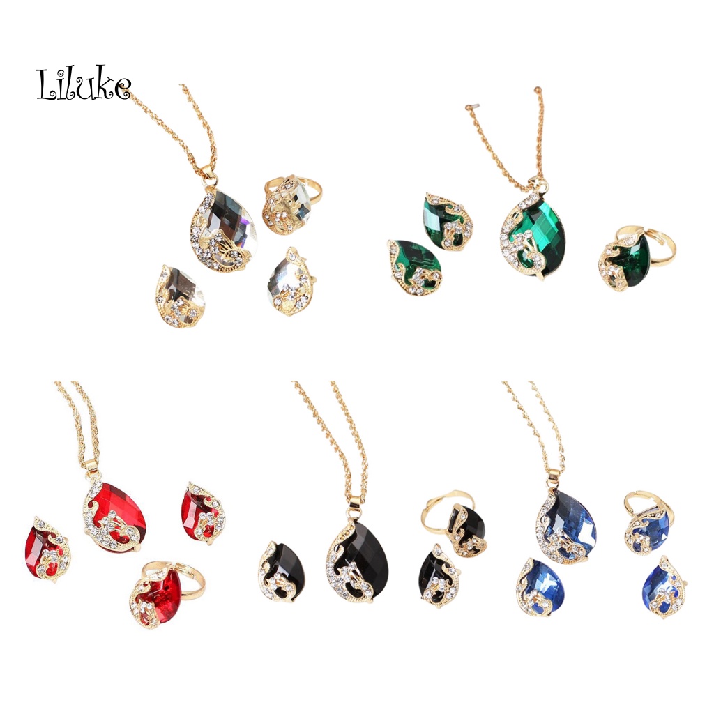 1 Set Vòng cổ Nhẫn Và Bông Tai Thời Trang Sang Trọng