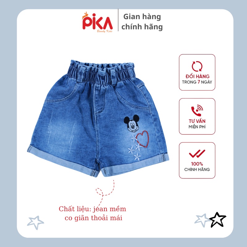 Quần áo trẻ em -Pika kids-  Quần bò bé gái chất liệu jean mềm, co giãn -cho bé từ 10-20kg