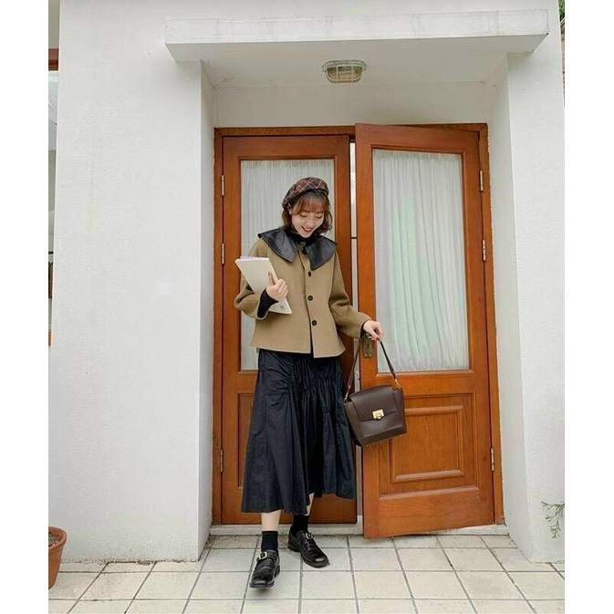 TNS-Túi tote công sở da mềm sang trọng Mikoka tote bag-màu nâu