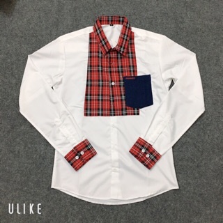 Sơmi Dsquared2 pha màu đỏ hàng cao cấp - Ảnh thật 100%