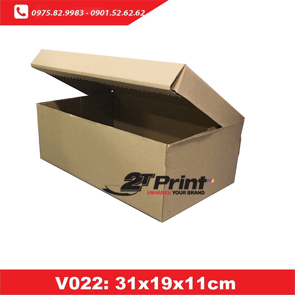 20 Hộp giấy carton đựng giày kích cỡ 31x19x11cm, cứng cáp, chắc chắn chất lượng cao ship hàng online, không mùi