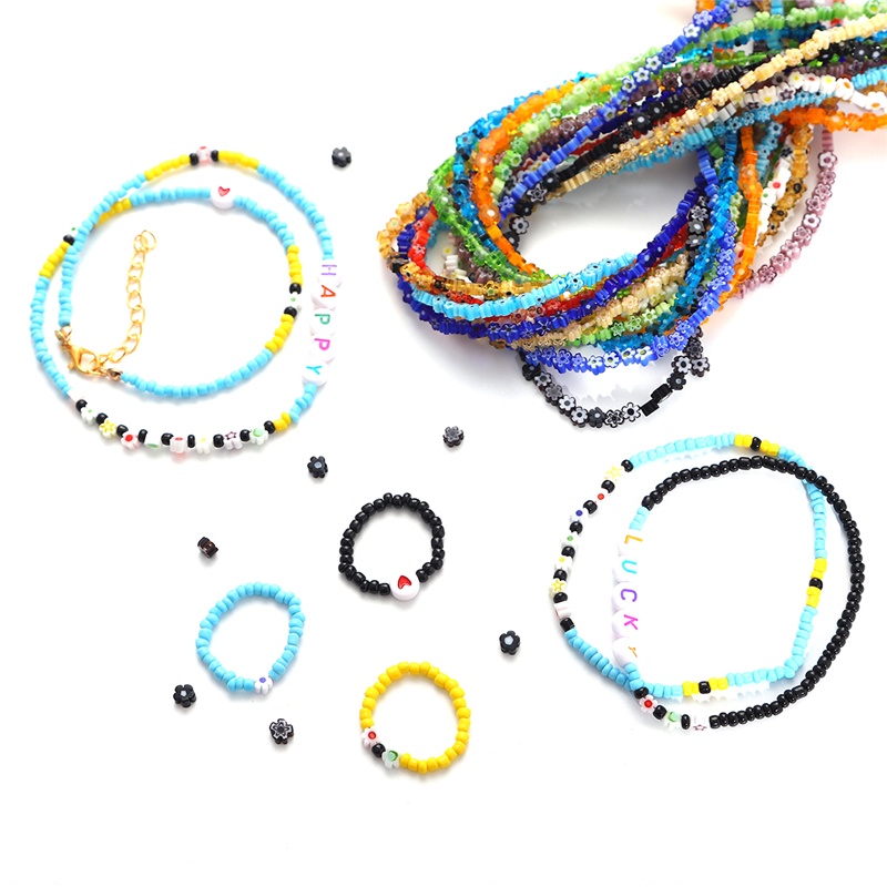 Set 45 Hạt Xâu Chuỗi Nhiều Màu Sắc 4-5mm
