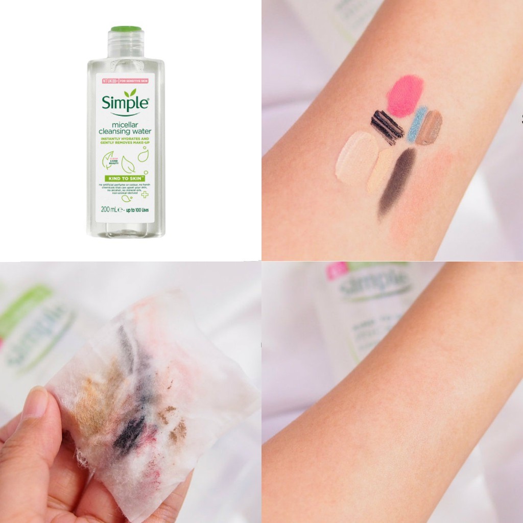 Combo 2 Sản Phẩm Giúp Lấy Đi Hết Bụi Bẩn, Bã Nhờn Và Lớp Trang Điểm Simple Kind To Skin (Tẩy trang 200ml + SRM 150ml)