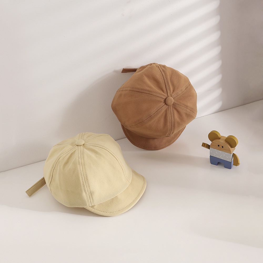 Mũ Lưỡi Trai Vành Ngắn Màu Trơn Đơn Giản Mềm Mại Cho Bé