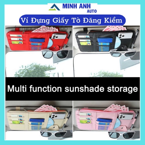 Ví ĐĂNG KIỂM bằng da cài tấm chắn nắng loại to để được đăng kiểm bút thẻ kính đa năng