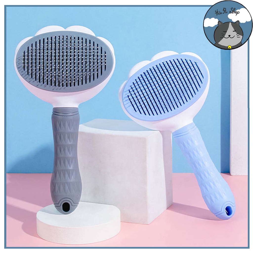[Fullbox] Lược Chải Lông Cao Cấp CHÍNH HÃNG CLean Cho Chó Mèo Có Nút Đẩy Lông Chất Liệu Nhựa An Toàn Dành Cho Thú Cưng