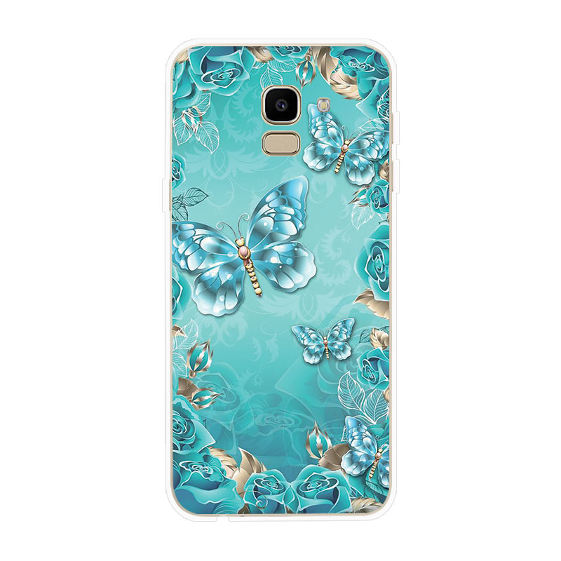 Samsung Galaxy J2 Pro J4 J4+ J6 J6+ Plus J8 2018 Soft TPU Silicone Phone Case Cover Poetic Butterfly