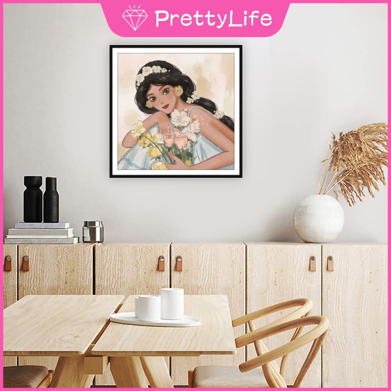 Bộ Tranh Đính Đá 5D Tự Làm 40x40cm Hình Công Chúa Disney