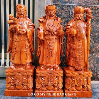 Bộ tượng tam đa phúc lộc thọ gỗ hương cao 40 cm