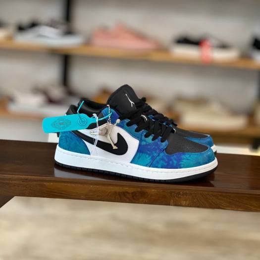 Giày Sneaker Jordan 1 JD1 Low Tie Dye Xanh Loang nước biển Rẻ Phối Đồ Cực Chất Cho Học Sinh, Sinh Viên