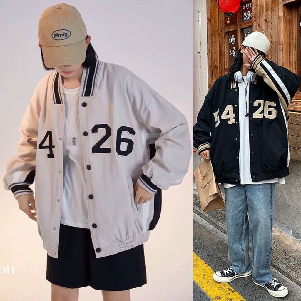 Áo khoác dù bóng chày bomber jackets unisex phong cách street style 4S AKD23 kiểu dáng Hàn Quốc 2 lớp cao cấp