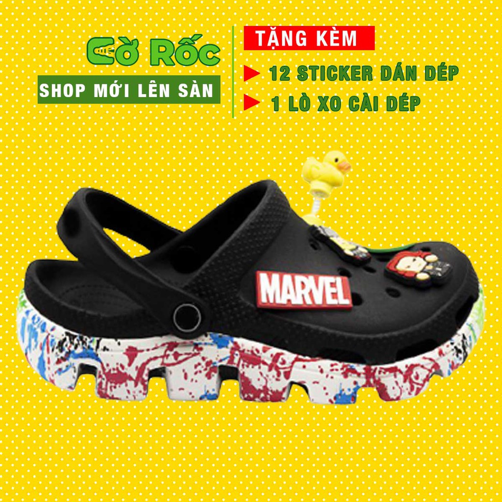 dép cross Nam màu đen vảy sơn đế lượn sóng, dép cross bít đầu DUV09