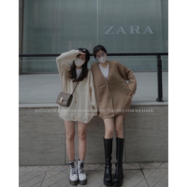 (Ảnh thật) Áo khoác cardigan len chất dày oversize thêu P the.sweaterweather TSW | BigBuy360 - bigbuy360.vn