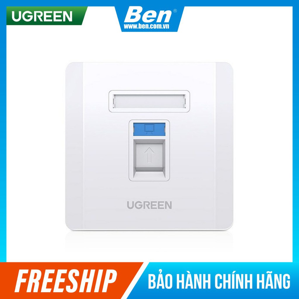 Mặt nạ mạng âm tường 1 cồng RJ45 UGREEN NW144 80180