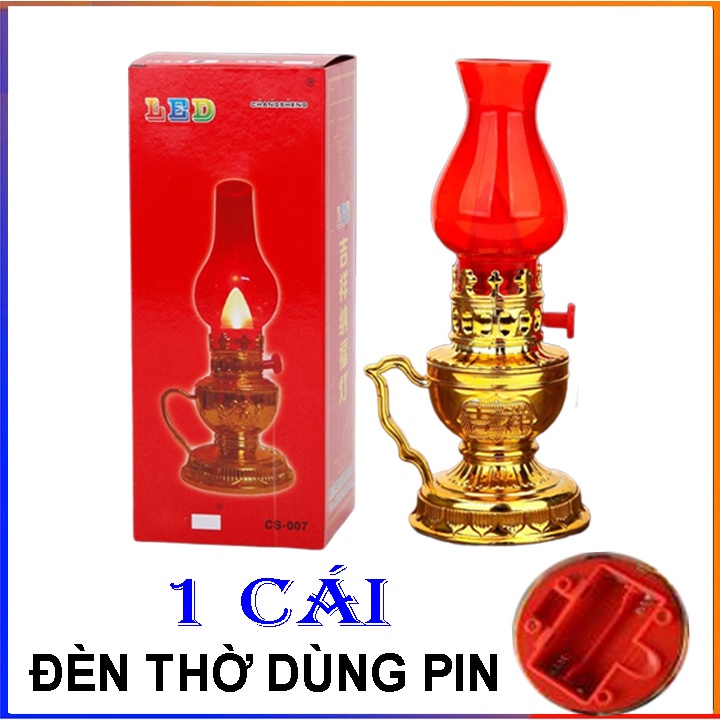 Đèn Thờ Sử Dụng Pin Vĩnh Cửu Kiểu Dáng Cổ Kính Trang Nghiêm, An Toàn Tiết Kiệm Điện Khi Sử Dụng