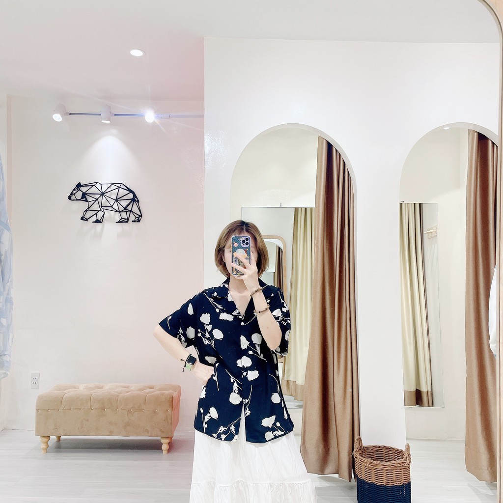 Sơ mi lá đen trắng | 11 HIN