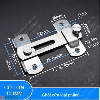 (Bigseller) Bộ chốt khóa cài cửa trượt, cửa lùa có then cài bằng inox 201 không gỉ