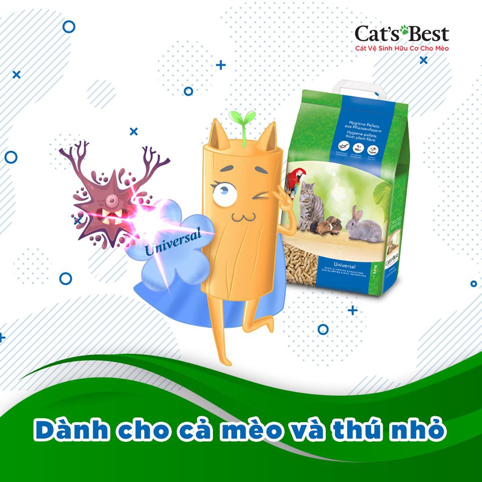 gỗ nén CAT'S BEST 𝐔𝐧𝐢𝐯𝐞𝐫𝐬𝐚𝐥 chuyên dành cho thỏ,bọ,sóc bắc mỹ và mèo (khử mùi đỉnh)