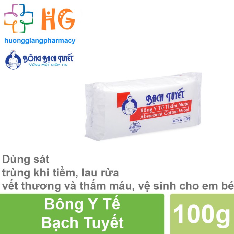 Bông Y Tế Bạch Tuyết Dùng để sát trùng khi tiềm lau rửa vết thương vệ sinh cho em bé