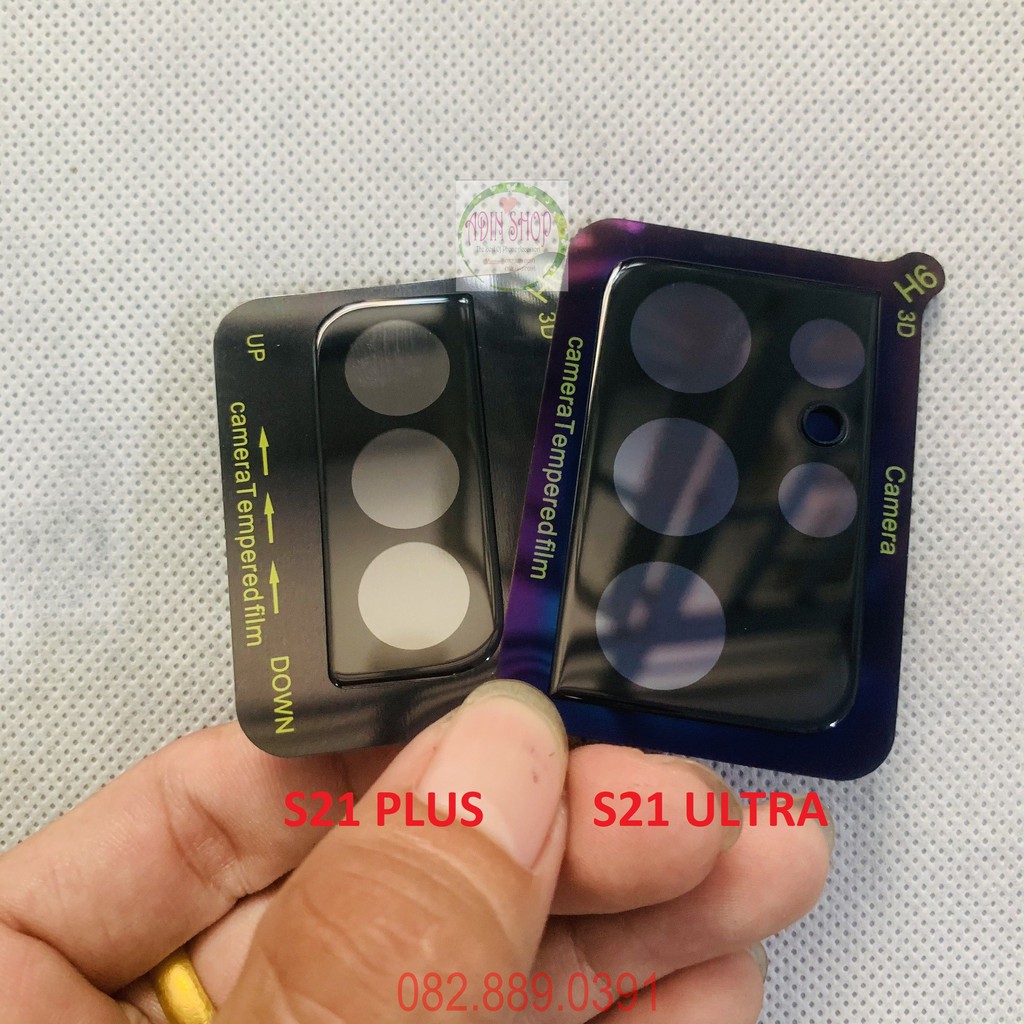 Kính cường lực camera Samsung S21 / S21+  / S21 Ultra loại kính cam đen và kính cam trong giúp bảo vệ cam