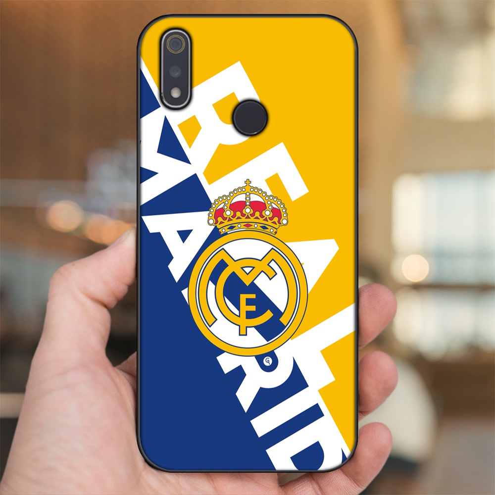 Ốp lưng Realme 3, 3 Pro viền đen in hình Real Madrid