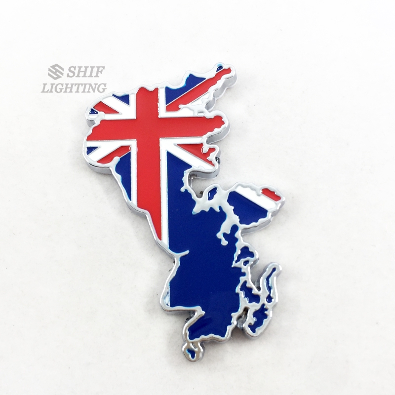 Decal dán trang trí xe hơi bằng kim loại hình Vương quốc Anh