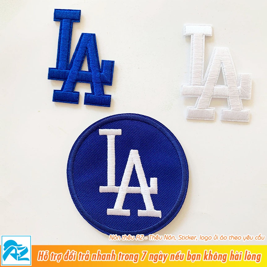 Patch vải ủi nhiệt thêu hình logo LA mlb clb bóng chày thời trang S488