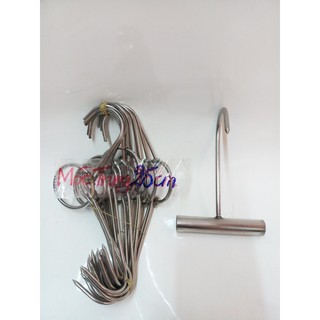 COMBO 10 MÓC QUAY THỊT INOX DÀY 4LY+1 MÓC CÁN CẦM INOX.