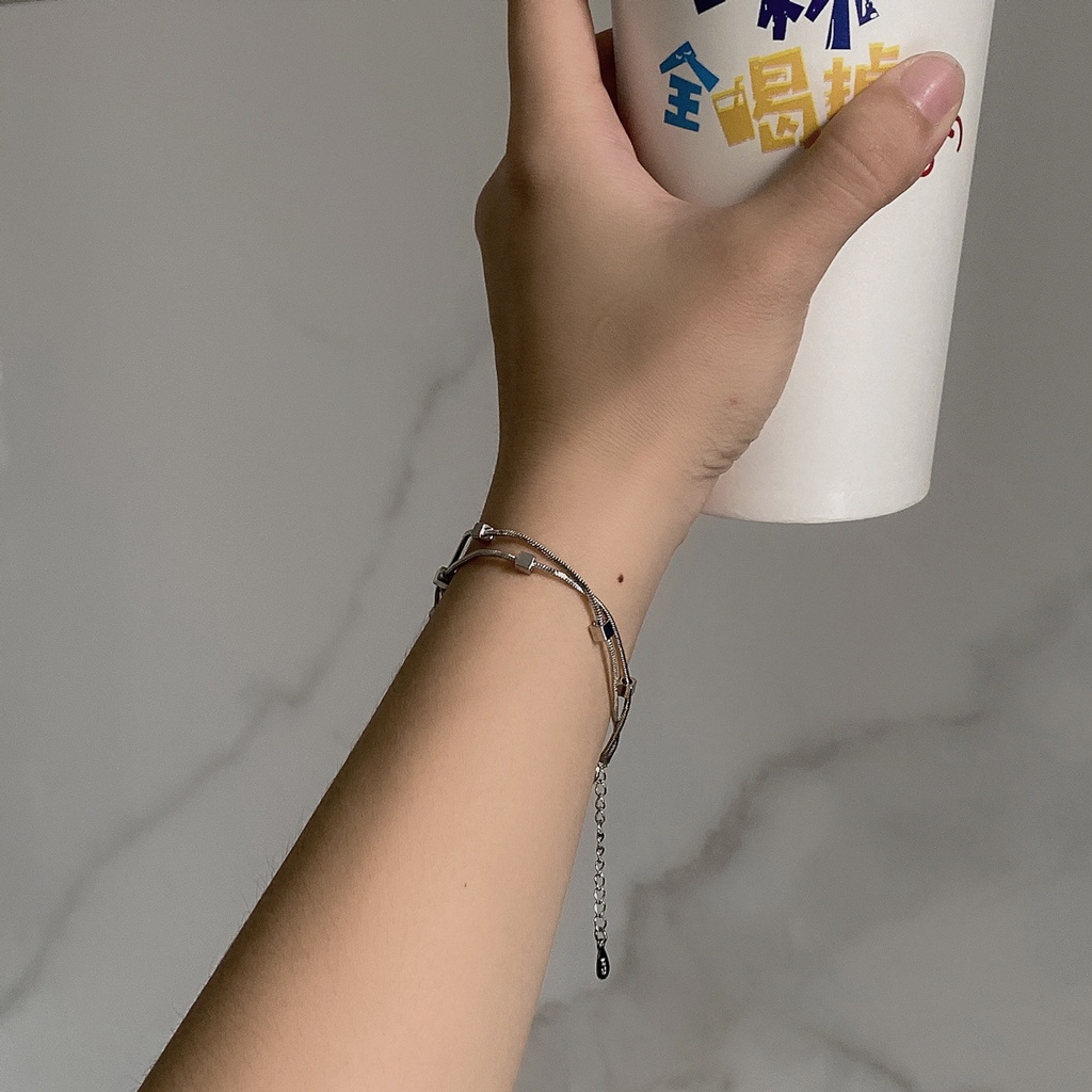 Vòng Đeo Tay Hai Lớp 22663 Thời Trang Cá Tính Cho Nữ