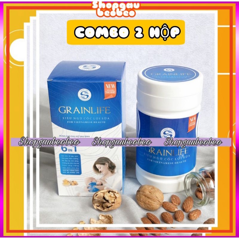 [2hộp] Ngũ cốc lợi sữa Grainlife 500g 6in1- Ngũ cốc lợi sữa cho mẹ-Ngũ cốc Long Liên Chính Hãng