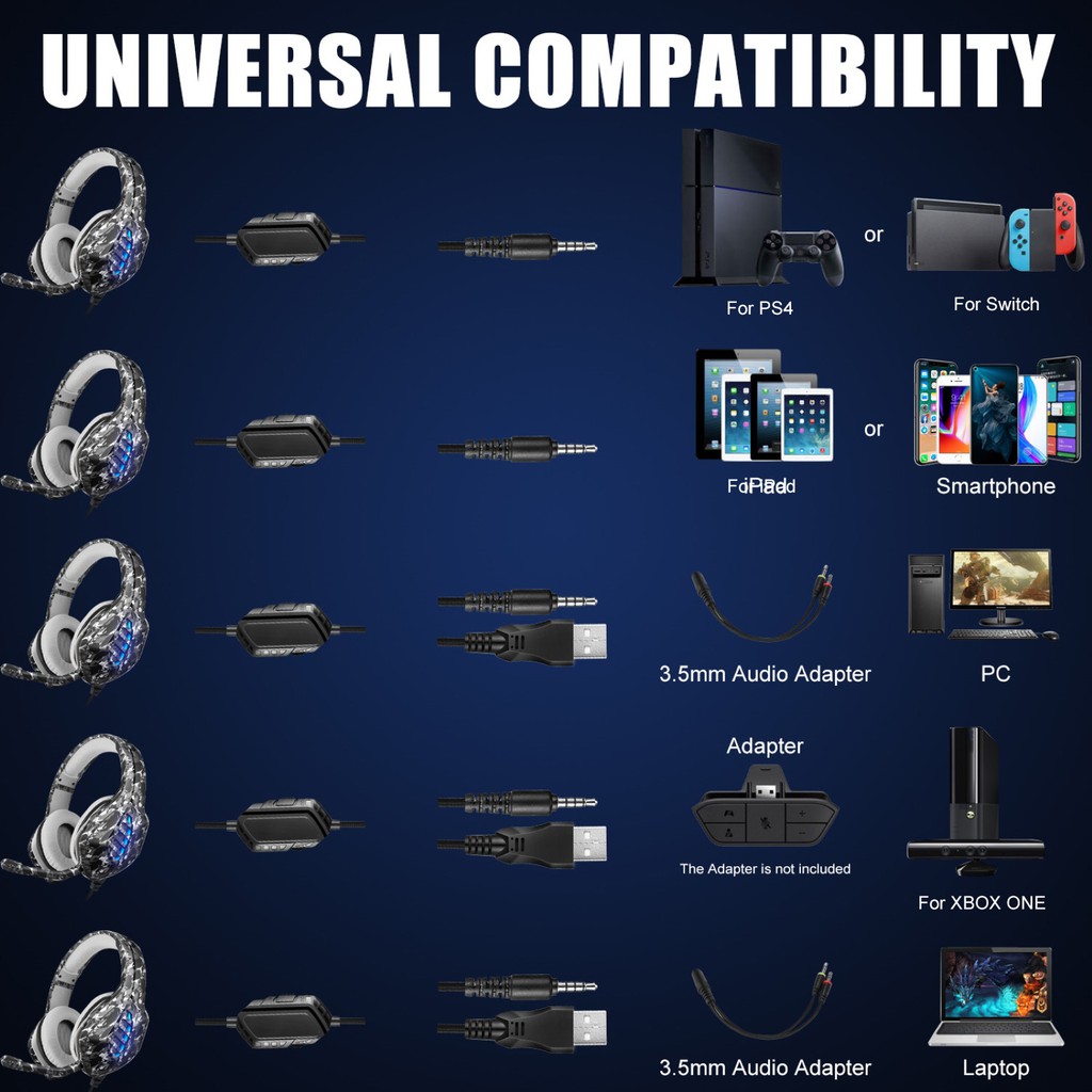 Tai Nghe Chơi Game Chụp Tai Có Micro Giảm Tiếng Ồn Có Đèn Led J1 Họa Tiết Rằn Ri