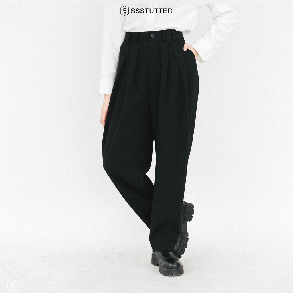 Quần dài nữ SSSTUTTER xếp ly dáng rộng trẻ trung Lee pants / her