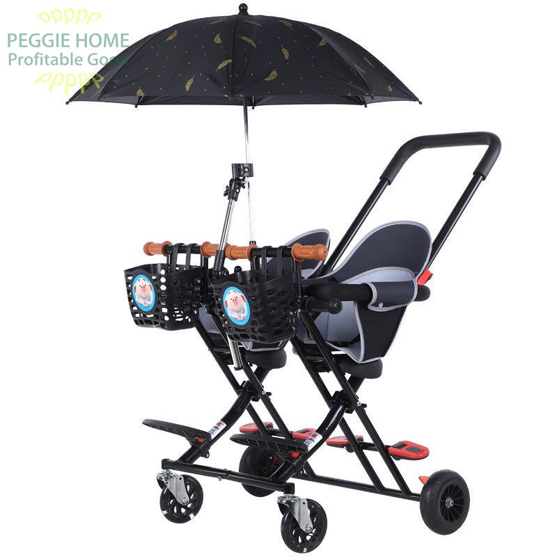PEGGIE HOMEXe đẩy trẻ em sinh đôi gấp siêu nhẹ có thể ngồi và nằm xuống tạo tác
