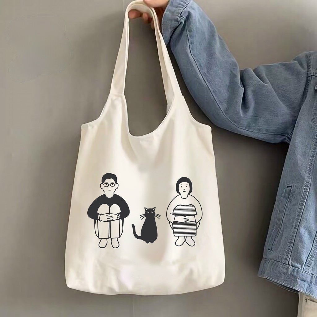 Túi tote vải canvas cao cấp phong cách Hàn quốc - ĐÔI BẠN