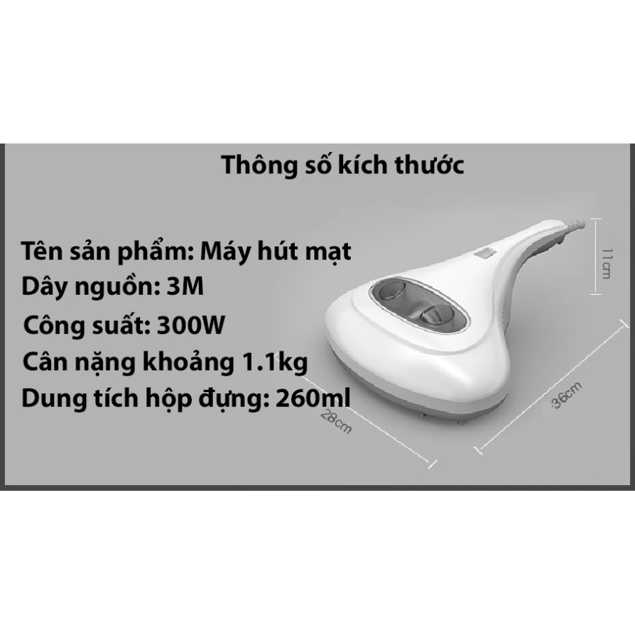 Máy Hút Bụi Giường Nệm, Chăn, Sofa Có Dây 3 trong 1 với Chức Năng Rung Hiện Đại, BH 12 Tháng