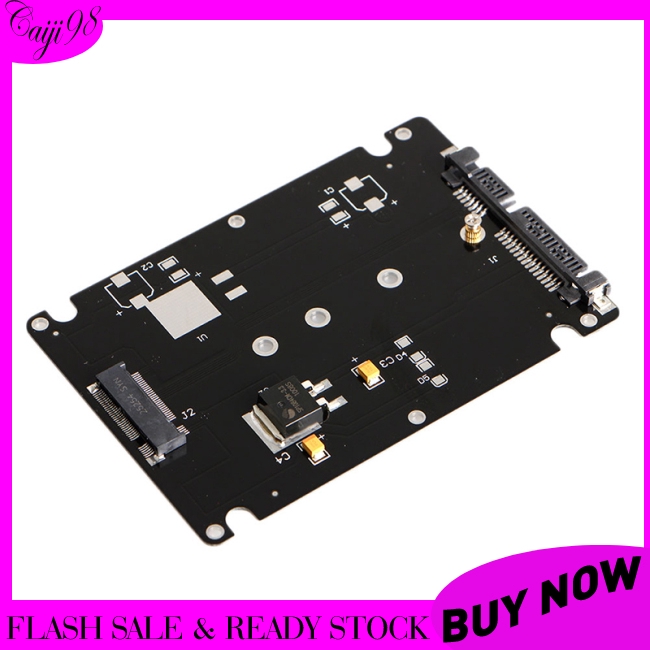 Black Case B + M Female 2 M.2 NGFF  SSD to 2.5 SATA Adapter for 2230/2242/2260 / 2280mm m2 SSD