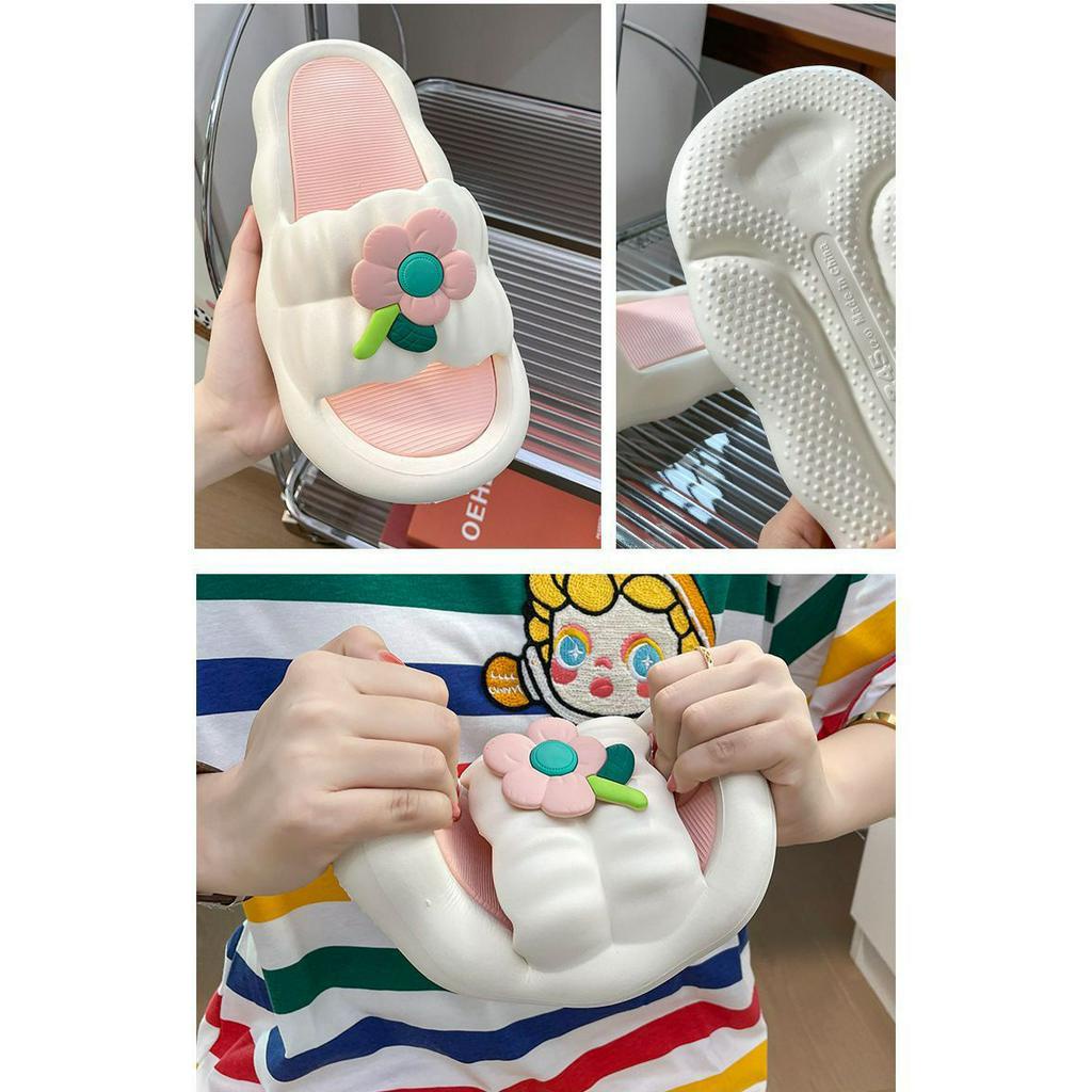 Dép hoa xinh xắn mới cho nữ, giày cao 3 cm, chống trượt và chống ẩm