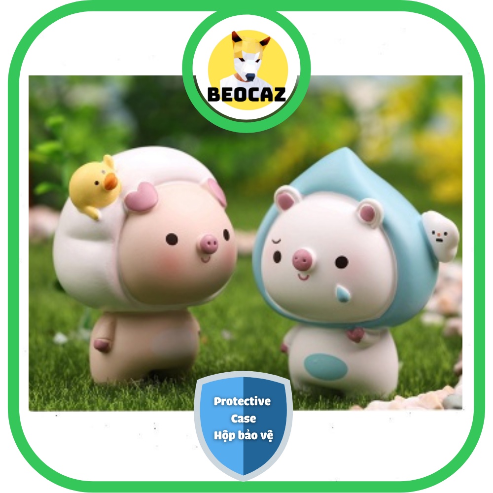 [Full Box Tặng Hộp Bảo Vệ] Mô hình lợn vịt vàng heo hồng Ducky Piggy dễ thương may mắn trang trí quà tặng Beocaz