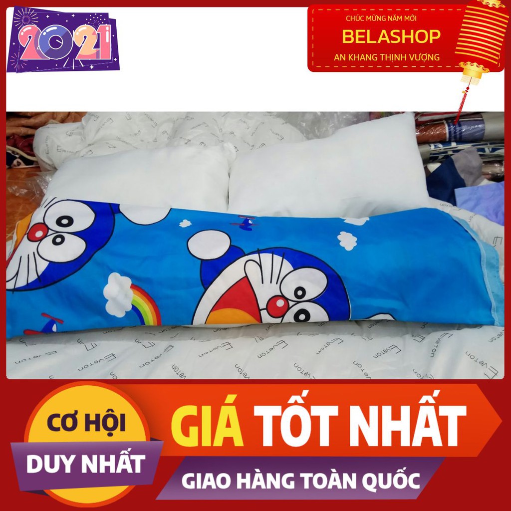 Vỏ gối ôm mẫu doremon cầu vồng